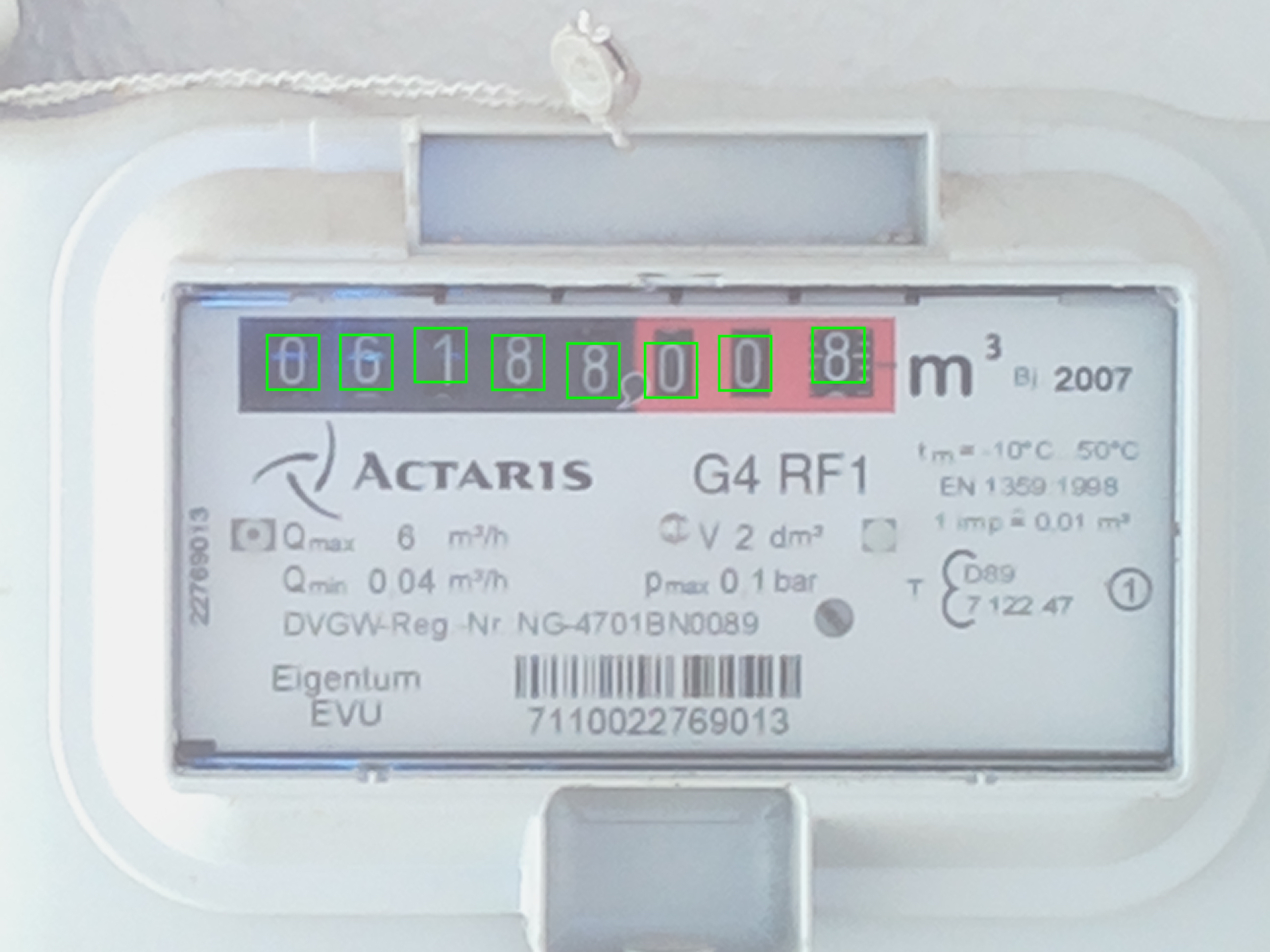 Gas meter digit recognition